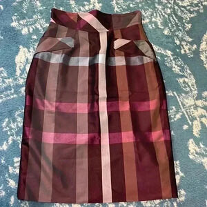 Magnificent lined metallic vintage 50s 60s pencil skirt small